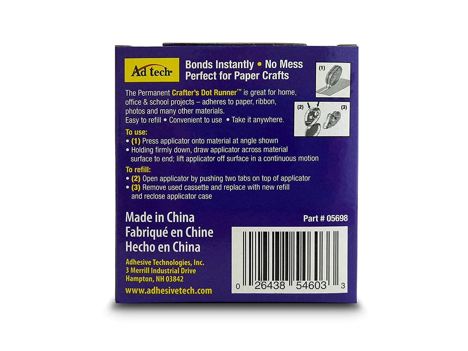 (3 pack) AdTech Micro Dot Glue Runner Adhesive Clear Tape, Value Pack of 4