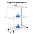 thumbnail image 3 of Danolapsi 3 Tiers Kitchen Rolling Utility Cart,Wire Rolling Service Cart with Handle Bar and Shelf Liner,300Lbs Capacity Trolley Serving Cart for Kitchen, 3 of 8