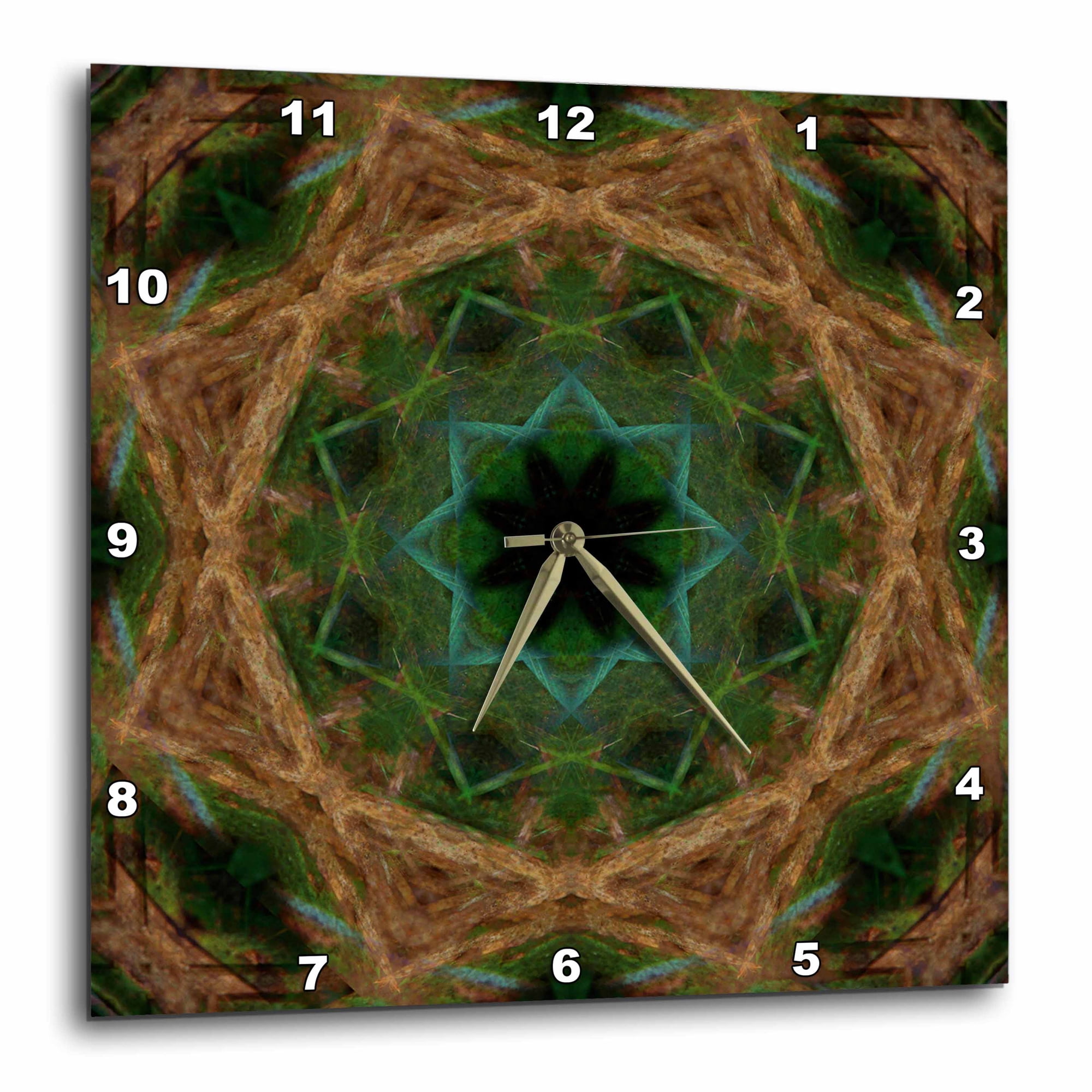 3drose, Colorful Kaleidoscope Seventies, 10x10 Wall Clock