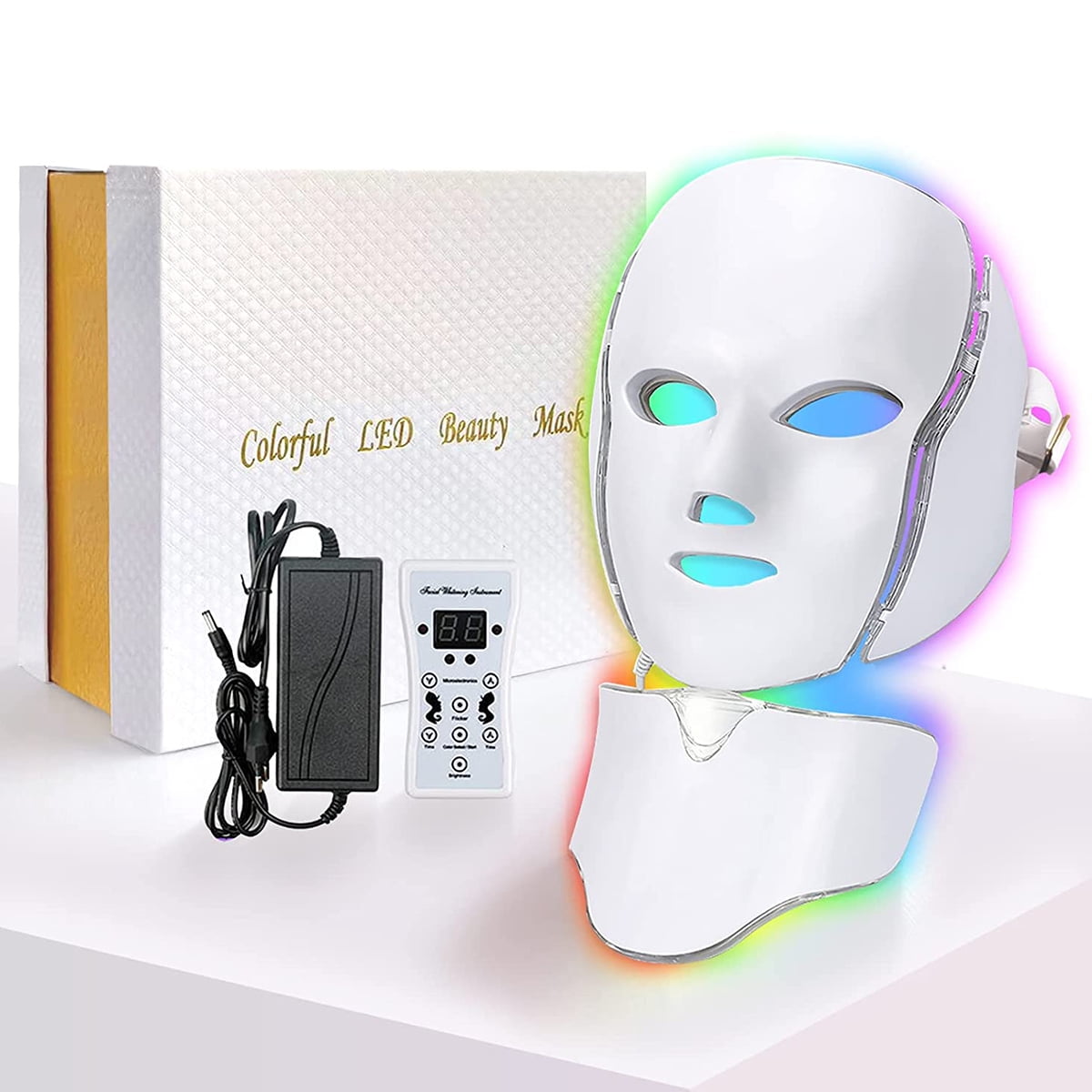 7 Colors Led Facial Mask Face Mask Machine Light Therapy Acne Mask Neck