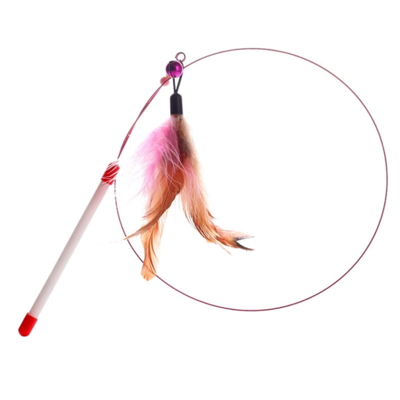 Interactive Cat Feather Toys Cat Wand Toy Feathers Teaser with Mini Bell for Indoor Cats Kitten Play Chase Exercise