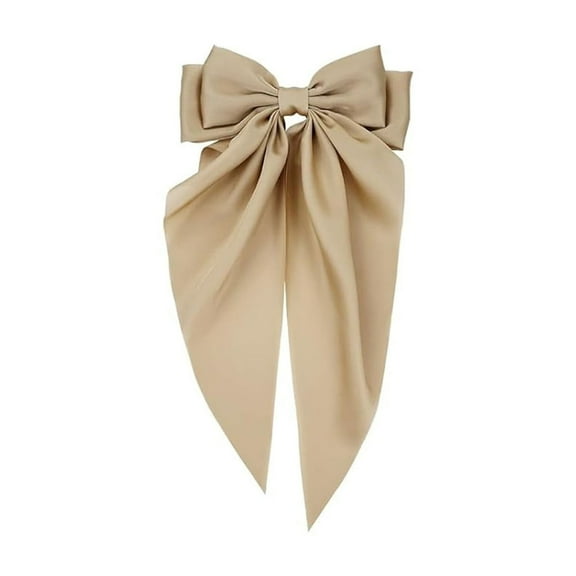 Large White Bows For Girls Hair Big Bow Clip Scarf French Barrette With Long Silky Satin Ribbon Solid Color Bowknot Hairpin Hair Slides Women Scrunchies Accessories
