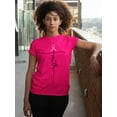 thumbnail image 3 of Breast Cancer Support Faith Cross Women's T-shirt, S, Cyber Pink, 3 of 5