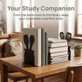 thumbnail image 4 of REGALWOVEN Decorative Metal Bookends with Hollow Tree Design, Book Ends Shelves, Non-Skid Bookshelf Black Spatula Bookend 3.9"L x 3.9"W x 5.9"H, 4 of 5