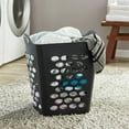 thumbnail image 3 of 3-Pack Flex Square Laundry Hampers - Foldable Collapsible Clothes Baskets with Handles - Space-Saving Storage for Bedroom, Closet or Dorm - Breathable Mesh Fabric - Black, 3 of 6