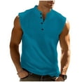 thumbnail image 2 of Mens Button Mock Neck Tank Tops Sleeveless Undershirts Shirts Casual Solid Color Lightweight Pullover Slim Breathable Basic Athletic Workout Vests, 2 of 6