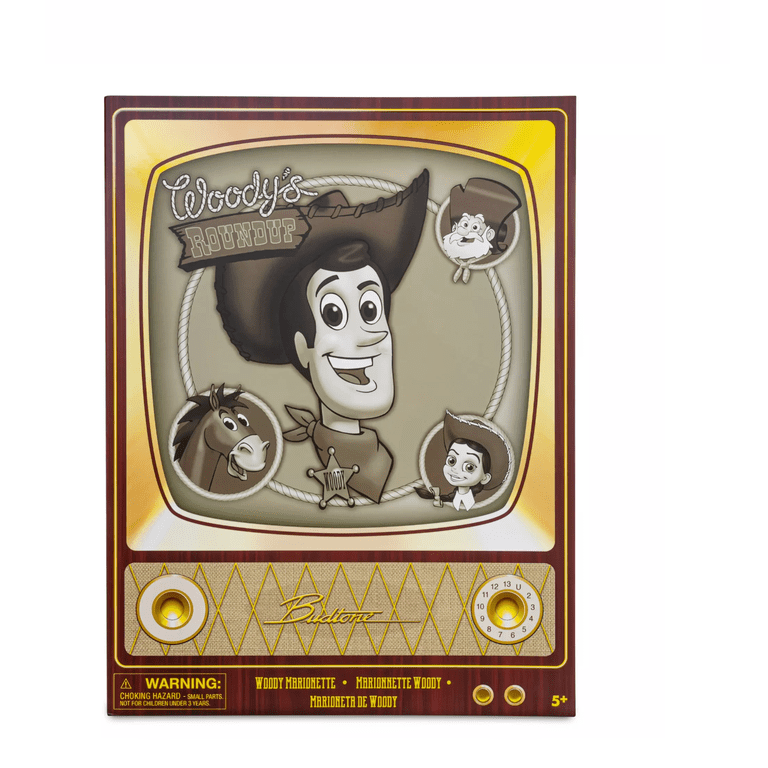 Disney Parks Toy Story Woody Marionette with Budtone TV Box and