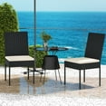 thumbnail image 2 of Gymax PE Wicker Patio Chairs Set of 2 Outdoor Dining Chairs w/ Cushions Off White, 2 of 10