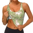thumbnail image 3 of Balery Cute Rabbit And Flower Sujetadores deportivos con espalda cruzada para mujer, acolchados, sin costuras, de alto impacto, ideales para yoga, gimnasio, entrenamiento y fitness.-X-Large, 3 of 8