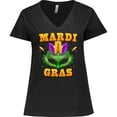 thumbnail image 3 of Inktastic Mardi Gras with Green Masquerade Mask Women's Plus Size V-Neck T-Shirt, 3 of 5