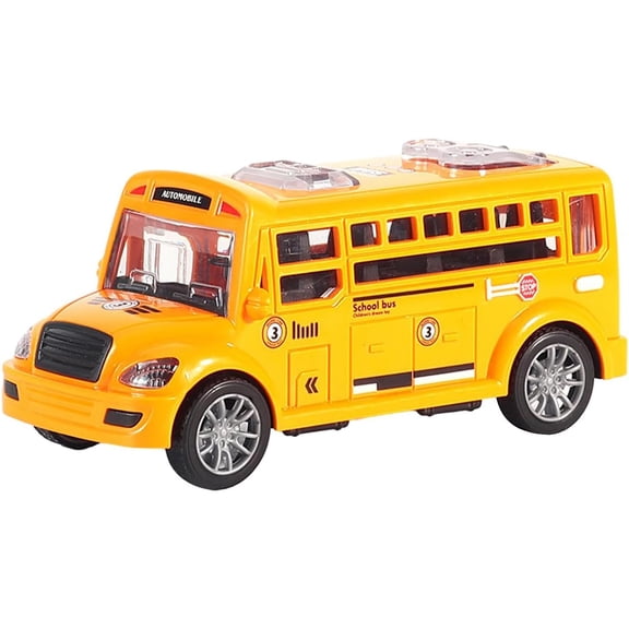 BESTSKY School Bus Toys Inertia Car Simulation Pull Back Vehicle Openable Door Material Suitable for Children Teens Boys Girls Gift, Orange