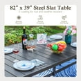 thumbnail image 4 of Sophia & William 83" Outdoor Dining Table for 8 Metal Patio Table with Umbrella Hole, Black, 4 of 8