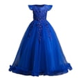 thumbnail image 4 of Fgnfyis Girls Dress Long Flowy Summer Formal Gown for Piano Performance Party Wedding Toddler Girl Dress Blue 15-16 Years, 4 of 6
