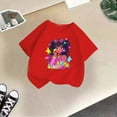 thumbnail image 2 of JIAYUE Girls Shirts Kid Cute Character Print Round Neck Short Sleeve Summer Casual Versatile Leisure Children Tops, 2 of 4