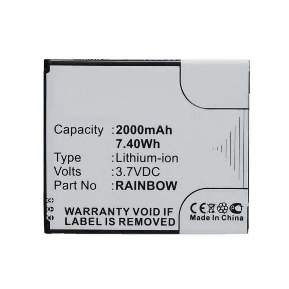 Batteries N Accessories BNA-WB-L3689 Cell Phone Battery - Li-Ion, 3.7V, 2000 mAh, Ultra High Capacity Battery - Replacement for Wiko Rainbow Battery