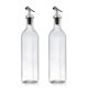thumbnail image 1 of Dispensador de aceite de oliva, paquete de 2 dispensadores de aceite y vinagre (17 oz) con embudo de acero inoxidable, botellas de vidrio, 1 of 5
