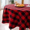 thumbnail image 2 of 55 Inch Round Tablecloth Checkered Round Table Cover For Wedding Kitchen Dinning Room, 2 of 5