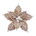 thumbnail image 1 of Clip Holiday Time 17 cm  Flor de Nochebuena Dorado con Blanco, 1 of 4