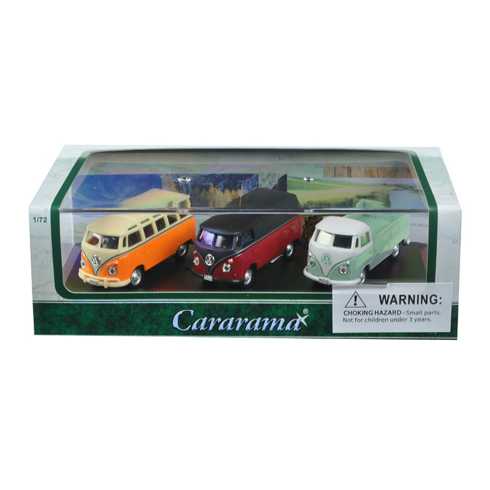 Volkswagen Bus 3 Piece Gift Set In Display Showcase 1 72 Cast Volkswagen Bus 3 Piece Gift Set In Display Showcase 1 72 Cast Model Cars By Cararama Canada