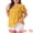 Yellow, variant on Women's Plus Ruffle Short Sleeve Keyhole Chiffon Blouse 2X Black Pink