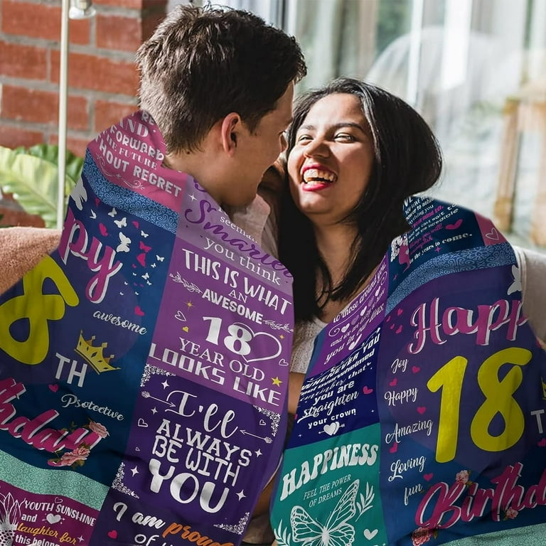 18th Birthday Gifts for Girls Birthday Gifts for 18 Year Old Girls 18 Year Old Girl Birthday Gifts for Daughter Sister Niece Teenager Happy 18th Blanket 18 Year Old Girl Birthday Gifts