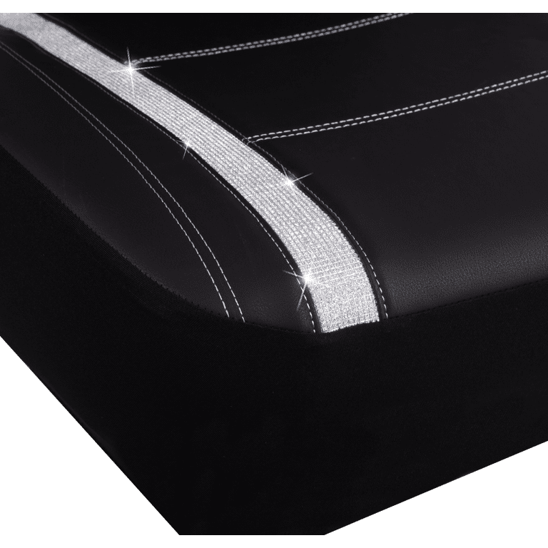 AGA Design Seat Simson Star Faux Leather Cover – SR4-2, Black/Black Embroidery, Made In Germany