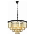 thumbnail image 3 of Sydney 17 light Matte Black Chandelier Golden Teak (Smoky) Royal Cut Crystal, 3 of 7