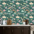 thumbnail image 2 of Boho Peel and Stick Wallpaper 17.7in x 9.8ft Whimsical Ocean Galaxy Fish Paper Boats Rainbows Teal Contact Paper Vinyl Self-Adhesive Removable Wall Paper for Bedroom Nursery Renter Friendly, 2 of 8