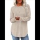 thumbnail image 2 of Camisas de Larga para Mujer, Túnicas, Blusas Holgadas, Elegantes, Cuello Redondo, Suéteres Básicos. Albaricoque XL, 2 of 7