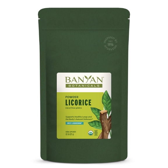 Banyan Botanicals Licorice Powder – Organic Licorice Root Powder (Glycyrrhiza Glabra) – For Supporting Healthy Digestion and Respiratory System Function* – ½ lb. – Non-GMO Sustainably Sourced Vegan