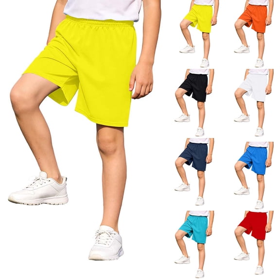 Athletic Shorts Kids Elastic Waist Mesh Shorts Boys Lightweight Running Baseball Soccer Shorts Boys Summer Shorts 5-6 Years Boy Clothes