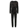 thumbnail image 3 of Women Autumn And Winter Sequins Small Fragrance Leisure Sports Long Sweater Pencil Pants Respirator Two Piece Suit Graduation Outfit for Women Womens Pant Suit plus Size Ladies Suit Womens Wedding, 3 of 6