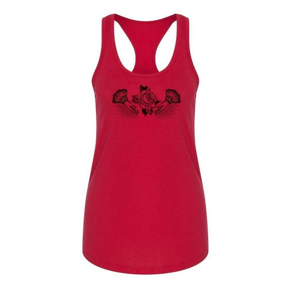 Hands And Rose Racerback Tank Women -Image by Shutterstock, Female Small