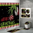 thumbnail image 2 of Shower Curtain Set 4PC How The Stole Christmas Shower Curtain And Mat Set Washable Bathroom Decorations 4PC, 2 of 9