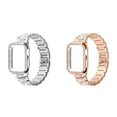 thumbnail image 1 of BXUXOHS (1/2Pack)  Bling Solid Stainless Steel Band for Apple Watch Bands and Case 38mm 40mm 41mm 44mm 45mm 42mm for Women, Link Metal Band with 
Cover Bumper for iWatch Series 8 7 SE 6 5 4 3 2 1, 1 of 15