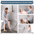 thumbnail image 5 of BRIGHT SHOWERS High Pressure Rain Shower Head Combo with Double Extension Arm, 8 Inch Rainfall Shower Head with Handheld Spray, Height Adjustable Dual Square Showerhead Set, Oil-Rubbed Bronze, 5 of 10
