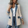 thumbnail image 4 of Women Denim Patchwork Jacket Long Sleeve Button Cardigan Jackets | Denim Patchwork Jackets for Women Rollable Denim Cuffs Collared Shirt Jacket Side Jean Pockets Cardigan Jackets, 4 of 6