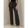 thumbnail image 3 of Pantalones de cuero de imitación para mujer, cintura alta, bolsillo push up, pantalones elásticos de Abanopi Negro/Medio, 3 of 7
