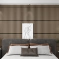 thumbnail image 2 of Dundee Deco Acoustic Panels, Wooden Slats for Decor and Noise Reduction - 3D Wall Panels or Ceiling Panels - Medium Taupe - Sample 6" x 6", 2 of 7