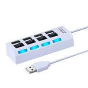 Multi Port USB Hub Splitter 4 Port USB 2.0 Hub For Laptop USB Port Expander With On/Off Individual Switch Compatible For All USB Device