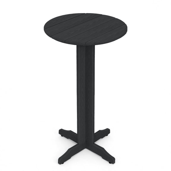 ZEOPHOL 43" Outdoor HDPE Bar Table, High Top Bistro Table with Adjustable Feet for Patio Black