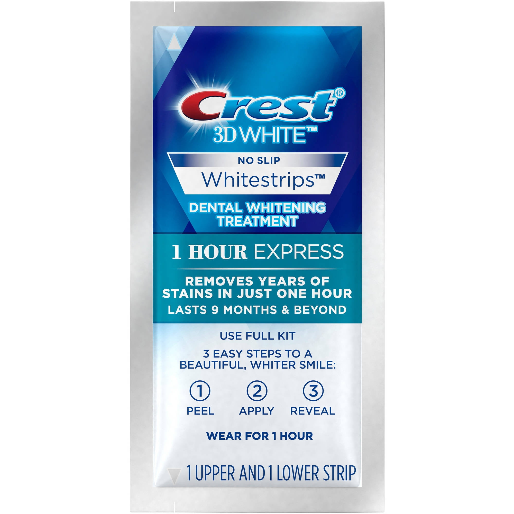 Crest 3D White Whitestrips 1 Hour Express Teeth Whitening ...