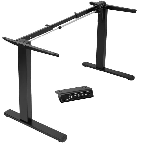 VIVO Black Electric Stand Up Desk Frame with Rear-set Legs, Single Motor Base