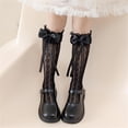 thumbnail image 6 of Girls Stockings Bowknot Ribbon Sweet Thigh High Stockings Socks for Little Girl Student Ruffle Knee Socks, 6 of 9