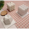 thumbnail image 4 of Molde de vela de silicona, moldes de vela de cubo de burbuja 3d, moldes de vela de cubo de diamante compatibles con la fabricación de velas, moldes de silicona compatibles con la vela de bricolaje, S Afortunado Sencillez, 4 of 5