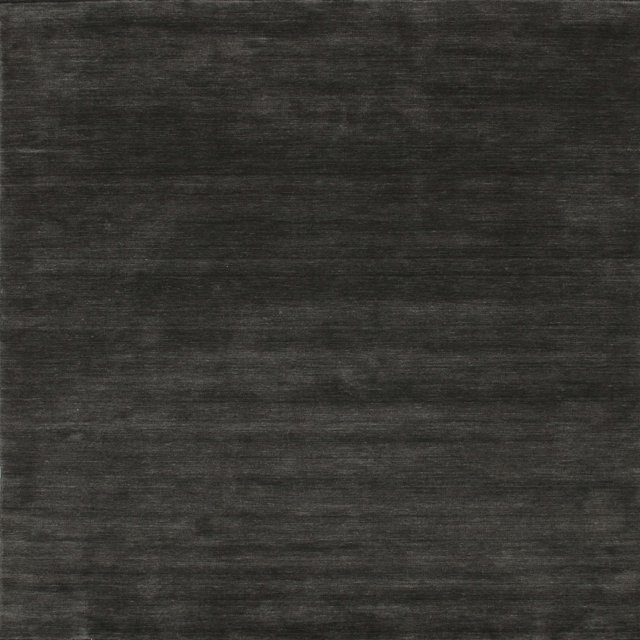 Ahgly Company Machine Washable Indoor Square Contemporary Charcoal Black Area Rugs, 6' Square