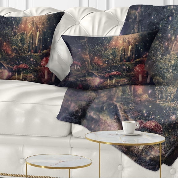 Designart Abstract Collage Art - Abstract Throw Pillow - 12x20