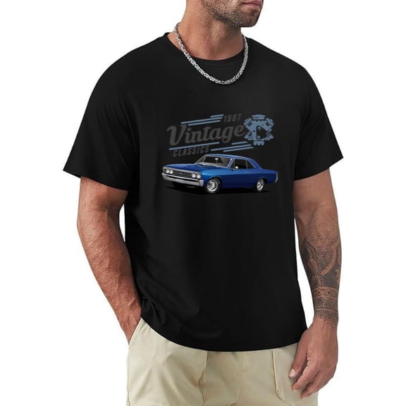 Vintage 1967 Chevelle SS Classic Muscle Car Retro Auto Fan T-shirt, for men & women, up to size 5XL.