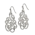thumbnail image 3 of Stainless Steel Polished Filigree CZ Dangle Shepherd Hook Earrings; for Adults and Teens; for Women and Men, 3 of 4