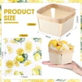 thumbnail image 3 of 60 Pcs/30 Sets One Pint Wood Berry Basket with Gingham Wax Paper Sheets 4 Inch Small Basket Container Wood Boxes for Berry Birthday Baby Shower Gifts Fruit Picking Camping (Lemon,Yellow), 3 of 7